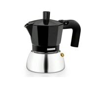 Shein Monix Induction Inox Cafetera Italiana de Aluminio y Acero Inoxidable, 6 tazas de capacidad, Mango termoresistente, Fácil de Lavar, Apta para todo tip