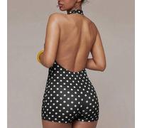 Shein Mono ajustado de cuello alto con estampado Slinky, primavera verano, festival de Ibiza, vacaciones, lindo, sexy, Y2k, noche de fiesta, club, seducción