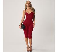 Shein Mono ajustado de mujer con escote en V profundo, estilo corpiño y tirantes finos, hasta la pantorrilla