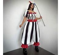 Shein Mono casual elegante minimalista versátil de bloques de color negro blanco negro rojo inclusivo con tirantes de hombro cuello cuadrado mangas abullona
