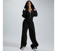 Shein Mono con capucha y cremallera, cintura ceñida, relajado, informal, cápsula de armario básico, uso diario, oficina, trabajo, vuelta al colegio, otoño,