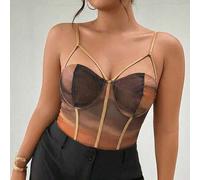 Shein Mono de camisola con estampado de teñido anudado ajustable de talla grande, elegante para ir al trabajo, la tarde del té, una cita, un concierto, una