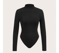 Shein Mono de manga larga con cuello alto 95% algodón - Capa base clásica de otoño/invierno suave y transpirable, cómoda y versátil para el trabajo, la ofic