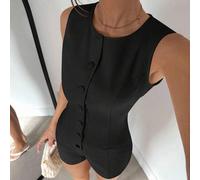 Shein Mono de un solo pecho de unicolor sin mangas para mujer, nuevo estilo de viaje de verano