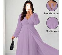 Shein Mono elegante de pierna ancha con cuello en V, volantes en la cintura y perlas de gasa, adecuado para invitados de boda, mono elegante burdeos para da