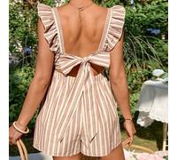 Shein Mono informal con tirantes y espalda descubierta, a rayas para embarazadas de vacaciones