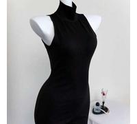 Shein Mono sin espalda negro con diseño hueco, cuello alto, súper elástico y suave, cómodo mono ajustado para yoga y deportes, casual y sexy para uso diario