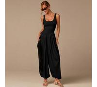 Shein Mono sin mangas con cuello en U, mono elegante, mono de verano para mujer, mono blanco, adecuado para uso diario, estilo callejero, citas, Día de San