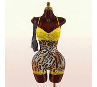 Shein Mono sin mangas con parches de encaje para mujer, mono ajustado con detalles de encaje de malla con estampado floral tropical, atuendo de vacaciones p