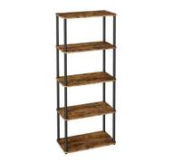 Shein Montaje Súper Rápido sin Herramientas, Estantería de Almacenamiento de 5 Niveles, 23,8 x 60 x 139 cm, para Salón, Dormitorio, Cocina, Marrón Rústico y