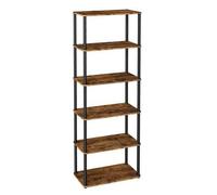 Shein Montaje Súper Rápido sin Herramientas, Estantería de Almacenamiento de 6 Niveles, 23,8 x 60 x 173,4 cm, para Salón, Dormitorio, Cocina, Marrón Rústico