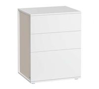 Shein Montaje Ultrarrápido sin Herramientas Toolless, Mesita de Noche, con 3 Cajones, Moderna, Minimalista, Dormitorio, Sala de Estar, Beige Capuchino