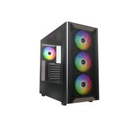 Shein MONTECH XR Madera, fachada de Nogal Negro Genuino, Caja de Juego para PC ATX, Panel Lateral de Cristal, 4 Ventiladores GF120 ARGB PWM preinstalados, N