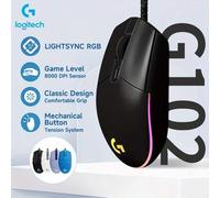 Shein Mouse de juego con cable G102 con iluminación RGB sincronizada, sensor de grado para juegos, 8000 DPI, ligero para PC, portátil y jugadores