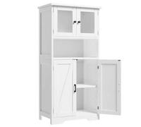Shein Mueble de baño 130cm con 4 puertas - muebles de baño con balda regulable, mueble de baño con 4 compartimentos mueble alto baño para baño salón cocina