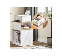 Shein Mueble de Oficina con Soporte para Impresora, Organizador de Escritorio móvil con 1 cajón extraíble y 2 Compartimentos Abiertos 40 x 50 x 65 cm ASK08-