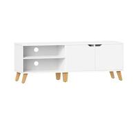 Shein Mueble de TV de 2 Puertas, Soporte de TV con Estantes Ajustables, Largo de 140 cm, para Televisores de 60 Pulgadas, para Salón, Comedor, Dormitorio, B