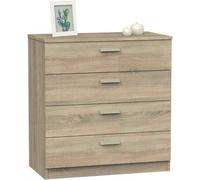 Shein MUEBLES PITARCH Cómoda 4 Cajones con Guías Metálicas para Dormitorios Estilo Roble Camian 78x74x40cm Alto x Ancho x Fondo Sinfonier Colección Tibet