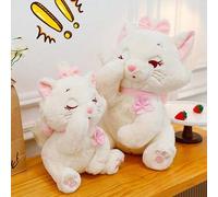 Shein Muñeca de peluche de la gata Marie de Disney's The Aristocats, animal de peluche de gatito con moño rosa, muñeca de confort para niños, decoración del