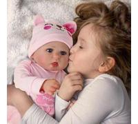 Shein Muñeca renacida: una muñeca niña vivaz, una muñeca recién nacida realista con juguete para alimentar y un set de regalo adecuado para niños de 3 años