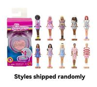 Shein Muñecas Fashionistas Barbie Mini Barbie Land, Muñecas mini de 1.5" en un compacto de maquillaje, revelación sorpresa (los estilos pueden variar), JFY1