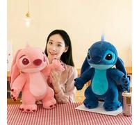 Shein Muñeco de peluche de la pareja Stitch de Disney, almohada de animal de peluche, figura decorativa del ángel rosa para la habitación, el escritorio, el