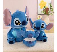 Shein Muñeco de peluche del ángel Stitch de Disney con alas, muñeco de Stitch sentado lindo, animal de peluche creativo, regalo para el Día del Niño/Cumplea