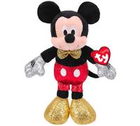 Shein Muñeco de peluche oficial de Disney de Mickey Mouse, suave y cómodo, con textura esponjosa, detalles bellamente bordados, cola suave, adecuado para ni