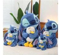 Shein Muñeco de peluche suave de Stitch abrazando a un pato, almohada de peluche, regalo para niños, Día de San Valentín, fiesta de Navidad, decoración del