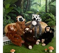 Shein Muñecos de peluche colgantes - Pequeños animales colgantes, muñecos de peluche lindos, con monos de brazos largos, gorilas, perezosos, gibones opciona