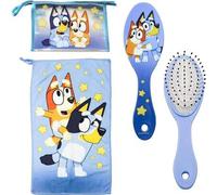 Shein Neceser Aseo Viaje Accesorios Bluey para Niños con Accesorios - Set de Viaje Infantil con Cepillo, Toalla Suave y Bolsa de Transporte - Ideal para Esc
