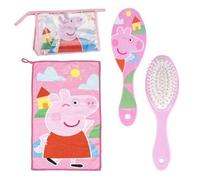 Shein Neceser Aseo Viaje Accesorios Peppa Pig con Peine, Toalla y Bolsa de Peppa Pig - Neceser Aseo Peppa Pig para Viaje o Escuela