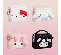 Shein Neceser de peluche 3D de Sanrio, adorable diseño de personajes, Hello Kitty, My Melody, Kuromi y Cinnamoroll. Gran capacidad y amplia apertura para gu