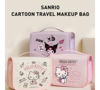 Shein Neceser de viaje Sanrio Hello Kitty y Kuromi, diseño 4 en 1 impermeable, gran capacidad con compartimentos independientes, plegable y de doble uso par