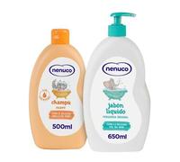 Shein Nenuco Jabón Líquido 650 ml + Champú Suave 500 ml | Con Aloe Vera y Leche de Almendras | Sin Lágrimas | Dermatológicamente Testado
