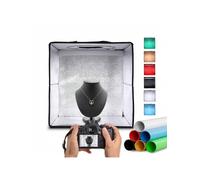 Shein NK Caja de Luz Estudio Fotográfico Plegable (30x30cm) - 3 temperaturas de Luz LED, Brillo Ajustable x10, RA90, Productos pequeños Joyas, Asa para Tran