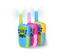Shein NK Pack 3 Walkie Talkies para Niños de 4 5 6 7 8 9 Años (Pilas Incluidas) - Larga Distancia 3km, Pantalla LED, 8 Canales, Juguete Infantil con Lintern