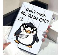 Shein No toques mis cosas. Funda protectora de tableta con patrón de pingüino de dibujos animados adecuada para Air 11" M3 2025/M2 2024, Air 5ta generación