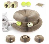 Shein Nobleza - 2 Pack Magic Organ Juguete Rascador Interactivo para Gatos, Rascador para Gatos de Cartón con Bola de Campana de Juguete