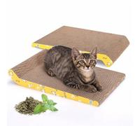 Shein Nobleza 2 Piezas Rascador para Gatos Carton Corrugado, Hierba Gatera Alfombrillas de Cartón Rascador, 40 x 25cm