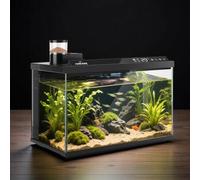 Shein Nobleza 30L Acuario Inteligente,Triple Filtración, Alimentación Remota, Drenaje Automático en 1 Toque ,Control por App/Google Assistant/Alexa, Negr