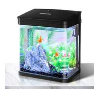 Shein Nobleza - Acuario de cristal con cubierta y luces LED. Sistema de filtro de 7 Litros.