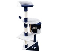Shein Nobleza - Árbol Rascador para Gatos Medidas: 60 * 56.5 * 111.5 cm, Color:Blanco/Azul