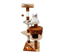 Shein Nobleza - Árbol Rascador para Gatos, Rascador para Gatos Medidas: 60 * 56.5 * 111.5 cm, Color:Beige/Marrón