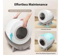 Shein Nobleza - Arenero Autolimpiable Inteligente para Gatos con App, 80L Capacidad, Ideal para Varios Gatos, Incluye 2 Rollos de Bolsas de Basura