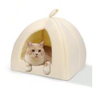 Shein Nobleza Cama para Gato Perro, Cama Gato Cueva Mediano Lavable con Cojín Extraíble, Casas para Gato Perros 38x38x33cm, Gris