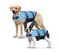 Shein Nobleza Chaleco Salvavidas para Perros, Flotador Perro con Tiras Reflectantes, Chaleco de Natación para Perro con Alta Flotabilidad y Mango de Rescate