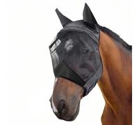 Shein Nobleza - Máscara de Mosca con Orejas, Máscara de Caballo Transpirable Anti Mosquito, Color Negro