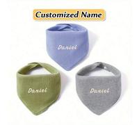 Shein Nombre personalizable - 1/3 piezas de baberos suaves y transpirables para bebés - Cierre ajustable con broches, altamente absorbentes, resistentes a l