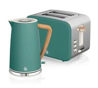 Shein Nordic Set Desayuno, Hervidor Agua 1,7 L, ✅Envíos 24/48h ✅ Tostadora Ranura Ancha 2 rebanadas, SWAN, STP2090GRENEU, Verde